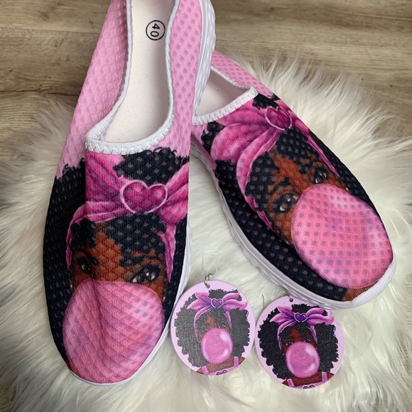 Women’s custom sneakers and earrings set size 9 - Picture 5 of 6